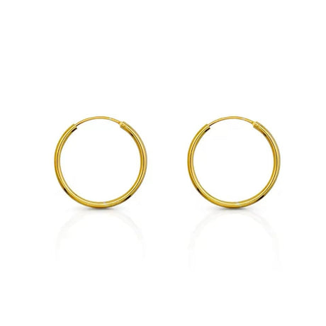 Sterling Sølv 925 Creoler - Forgyldt (20mm) - Uniq Perler - 111874