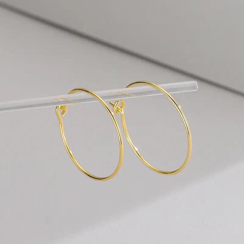 Sterling Sølv 925 Creoler – Forgyldt (25x0,7mm) - Uniq Perler - 1111490044