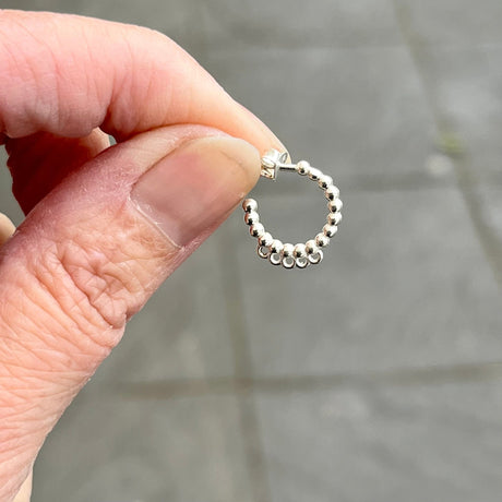 Sterling Sølv 925 Creoler - Med 5 Øjne (13mm) - Uniq Perler - 997766