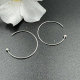 Sterling Sølv 925 Creoler - Med Stopper Perle (20mm) - Uniq Perler - 0001489376