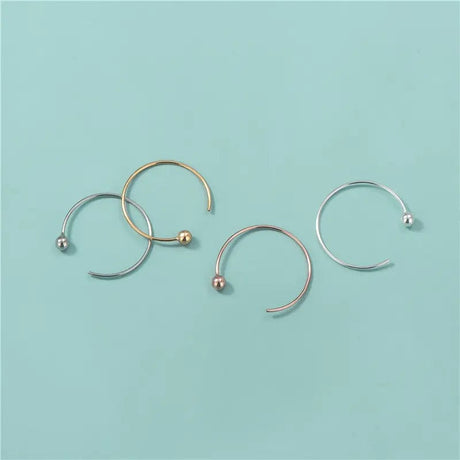 Sterling Sølv 925 Creoler Med Stopper Perle – Forgyldt (20mm) - Uniq Perler - 0001489377