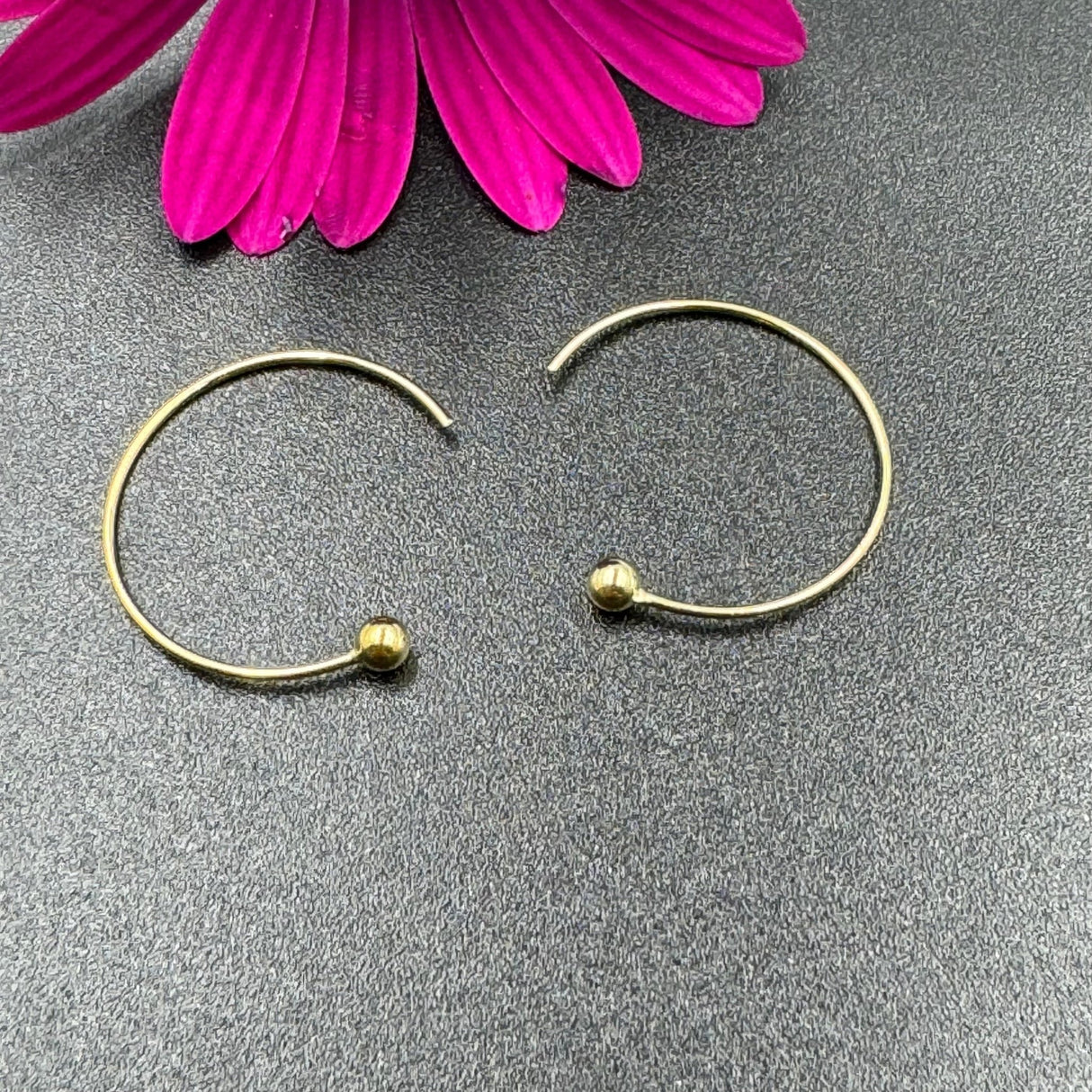 Sterling Sølv 925 Creoler Med Stopper Perle – Forgyldt (20mm) - Uniq Perler - 0001489377