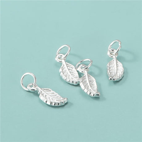 Sterling Sølv 925 Fjer Vedhæng, 31~36mm - Uniq Perler - 2748539