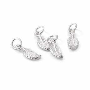 Sterling Sølv 925 Fjer Vedhæng, (31~36mm) - Uniq Perler - 2748539