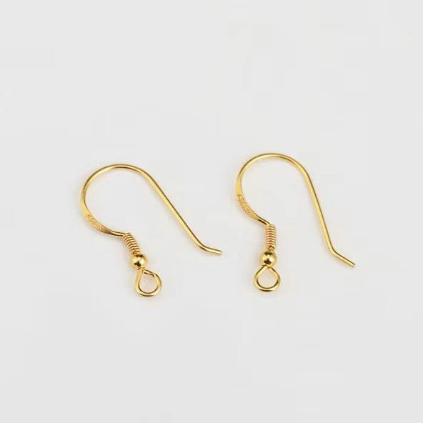 Sterling Sølv 925 Fransk Ørekroge, Forgyldt, 14,5x14,8mm - Uniq Perler - 11413