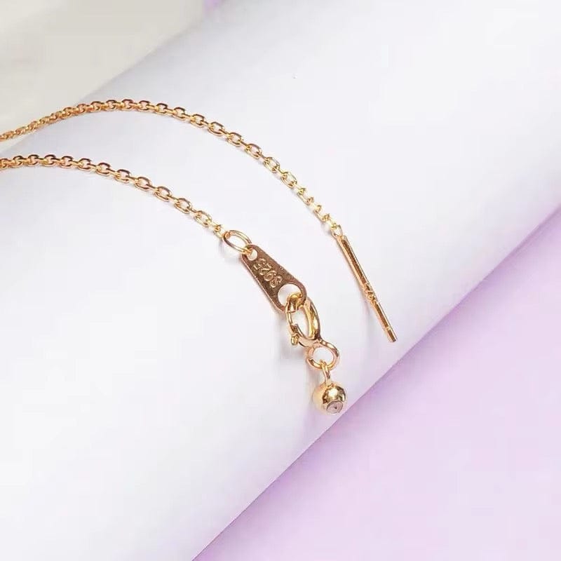 Sterling Sølv 925 Halskæde – Forgyldt, Regulerbar (45cm) - Uniq Perler - 123234