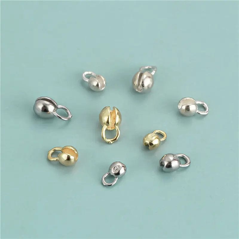 Sterling Sølv 925 Låsehoved, Forgyldt, 4,7x7,6mm, (2 Stk) - Uniq Perler - 123331