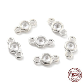 Sterling Silver 925 Mellanled Connector, 7,4x3,8mm - Uniq Perler - 114413