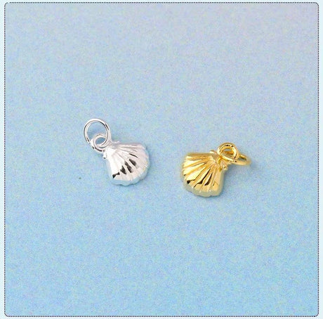 Sterling Sølv 925 musling Vedhæng, (6,3x4,9 mm) - Uniq Perler - 114870