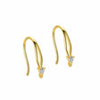 Sterling Sølv 925 Ørekrog Med Zirkonia Sten, Forgyldt, (14x2,6mm) - Uniq Perler - 0001489647