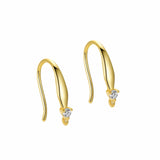 Sterling Sølv 925 Ørekrog Med Zirkonia Sten, Forgyldt, (14x2,6mm) - Uniq Perler - 0001489647