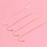 Sterling Sølv 925 Ørekroge Med Kæde, (65mm) - Uniq Perler - 284838