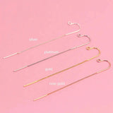 Sterling Sølv 925 Ørekroge Med Kæde, (65mm) - Uniq Perler - 284838