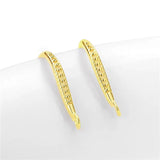 Sterling Sølv 925 Ørekroge Med Mønster, Forgyldt, (16mm) - Uniq Perler - 7534678