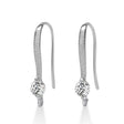 Sterling Sølv 925 Ørekroge Med Mønster Og Zirkonia Sten - Uniq Perler - 114408