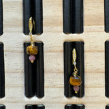 Sterling Sølv 925 Ørekroge Med Zirkonia Sten, Forgyldt, (17x2,5mm) - Uniq Perler - 111652