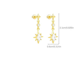 Sterling Silver 925 Ear studs With Clear Zirconia Stones - Uniq Perler - 63468
