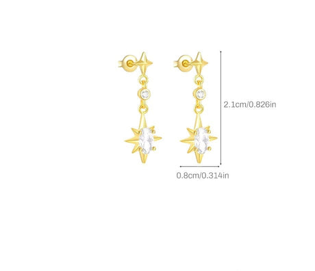 Sterling Sølv 925 Ørestikkere Med Klare Zirkonia Sten - Uniq Perler - 63468