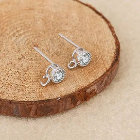 Sterling Silber 925 Ohrstecker mit Zirkonia-Steinen, (11mm) - Uniq Perler - 489395