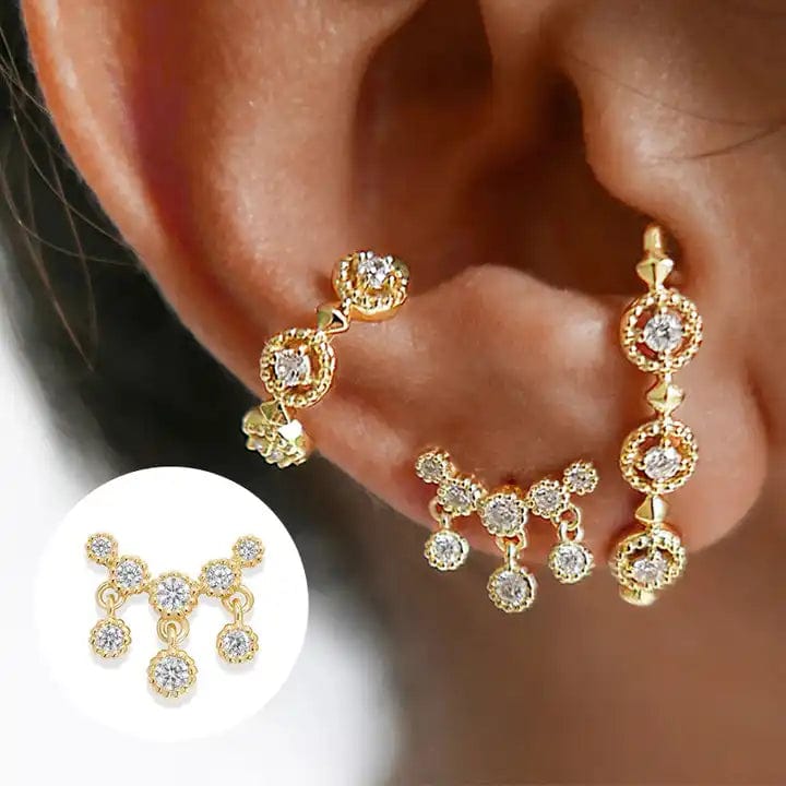 Sterling Sølv 925 Ørestikkere Med Zirkonia Sten, Forgyldt, Ca. 8mm - Uniq Perler - 1111490127