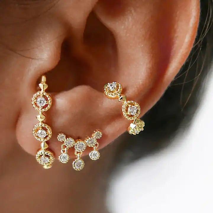 Sterling Sølv 925 Ørestikkere Med Zirkonia Sten, Forgyldt, Ca. 8mm - Uniq Perler - 1111490127