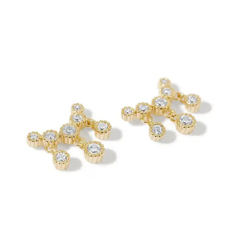 Sterling Sølv 925 Ørestikkere Med Zirkonia Sten, Forgyldt, Ca. 8mm - Uniq Perler - 1111490127