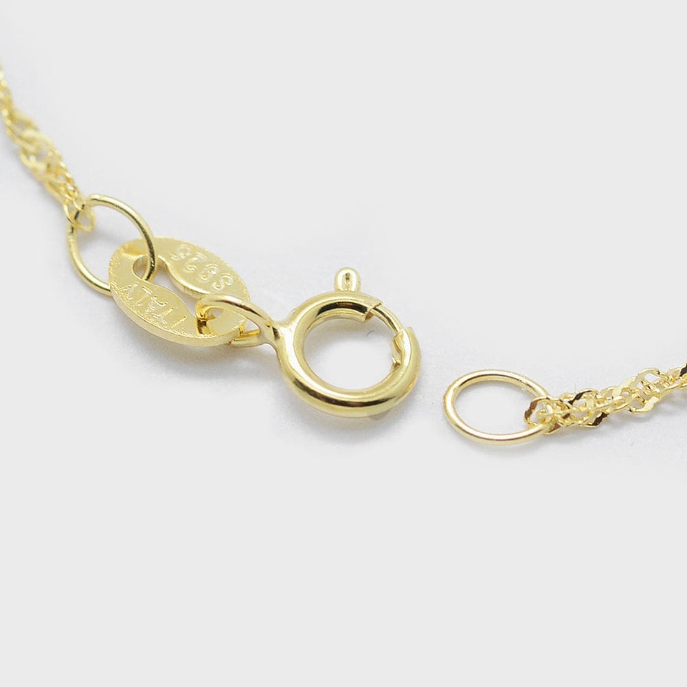 Sterling Sølv 925 Singapore Halskæde – Forgyldt (45cm) - Uniq Perler - 111650