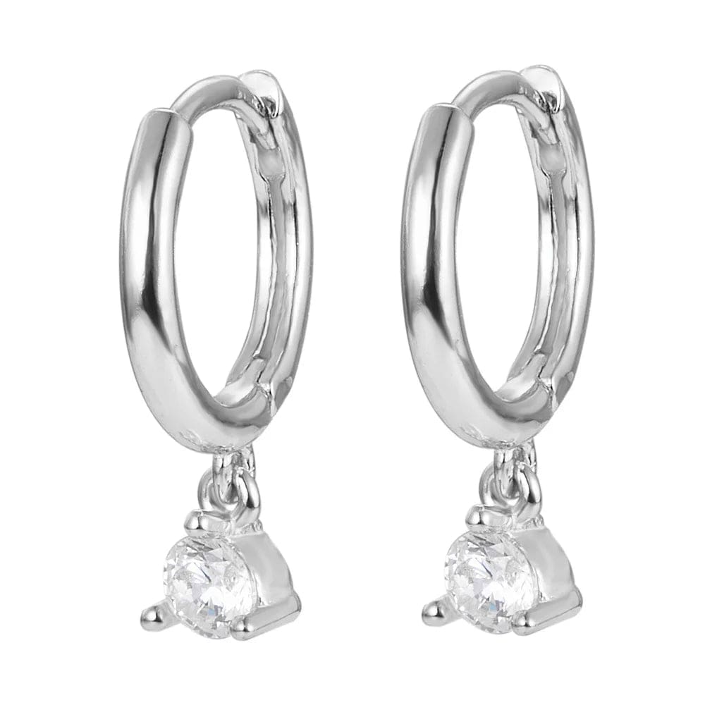 Sterling Sølv Creoler Med Vedhæng - Uniq Perler - 1111490063