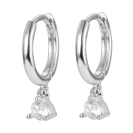 Sterling Sølv Creoler Med Vedhæng - Uniq Perler - 1111490063