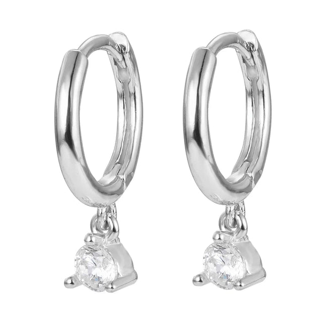 Sterling Sølv Creoler Med Vedhæng - Uniq Perler - 1111490063