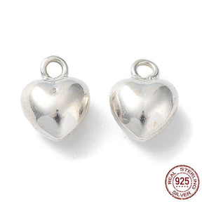 Sterling Silber Herz Anhänger, 7x5x3,5mm - Uniq Perler - 480846