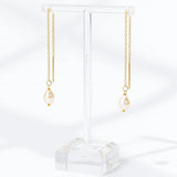 Sterling sølv ørekæde med ferskvandsperle (70 mm) - Uniq Perler - 115152