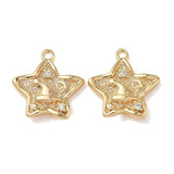 Stjerne med Zirkonia sten, Langtidsholdbar Forgyldning (14x14.5x2.5mm) 2 stk - Uniq Perler - 