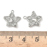 Stjerne med Zirkonia sten, Langtidsholdbar Platinbelagt (14x14.5x2.5mm) 2 stk - Uniq Perler - 