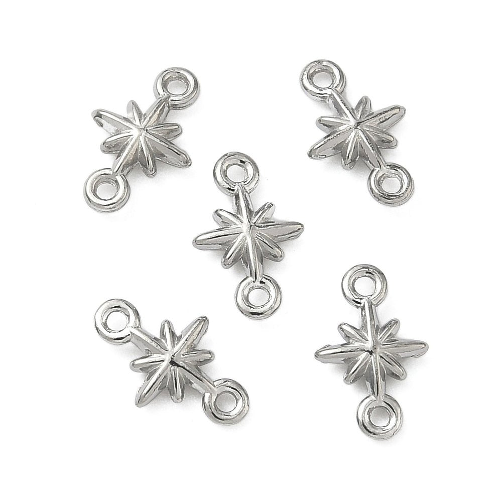 Stjerne Mellemled –Vandfast Stål (9.5mm) 4 stk. - Uniq Perler - 117824