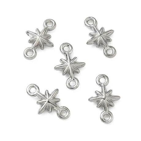 Stjerne Mellemled –Vandfast Stål (9.5mm) 4 stk. - Uniq Perler - 117824