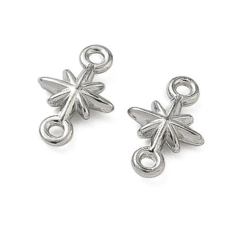 Stjerne Mellemled –Vandfast Stål (9.5mm) 4 stk. - Uniq Perler - 117824