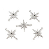 Stjerne Mellemled/Link Med Zirkonia Sten, Platin, 22x27mm - Uniq Perler - 111613