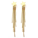 Stjerne Ørestikker med Kæde – Langtidsholdbar 18K Forgyldt (80mm) - Uniq Perler - 