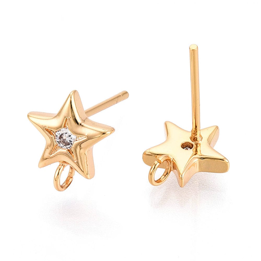 Stjerne Ørestikkere – 18K Langtidsholdbar Forgyldt (9,2x8,1mm) - Uniq Perler - 115513
