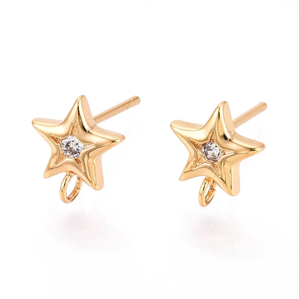 Stjerne Ørestikkere – 18K Langtidsholdbar Forgyldt (9,2x8,1mm) - Uniq Perler - 115513