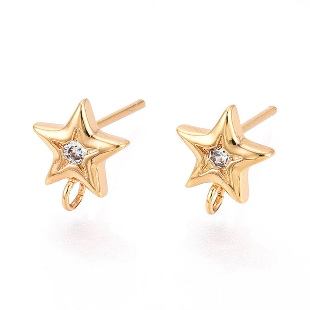 Stjerne Ørestikkere – 18K Langtidsholdbar Forgyldt (9,2x8,1mm) - Uniq Perler - 115513