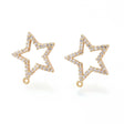 Stjerne Ørestikkere – Klare Zirkonia, 18K Forgyldt (14,5x13,5mm) - Uniq Perler - 