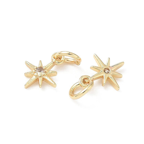 Stjerne Vedhæng - Langtidsholdbar Forgyldt (10,5x8mm) - Uniq Perler - 115465