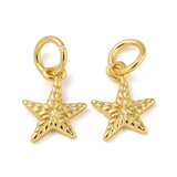Stjerne Vedhæng Med Struktur, 18K Langtidsholdbar Forgyldt, 10x8mm - Uniq Perler - 112066