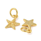 Stjerne Vedhæng Med Struktur, 18K Langtidsholdbar Forgyldt, 10x8mm - Uniq Perler - 112066