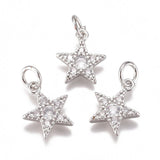 Stjerne Vedhæng Med Zirkonia Sten, 12x10 mm - Uniq Perler - 921783