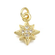 Stjerne Vedhæng Med Zirkonia Sten, Langtidsholdbar Forgyldt, 14x11mm - Uniq Perler - 563402