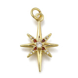 Stjerne Vedhæng Med Zirkonia Sten, Langtidsholdbar Forgyldt, 23x15mm - Uniq Perler - 114565