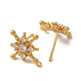 Stjerneformede Ørestikkere Med Zirkonia Sten - 18K Forgyldt (16x14mm) - Uniq Perler - 115676